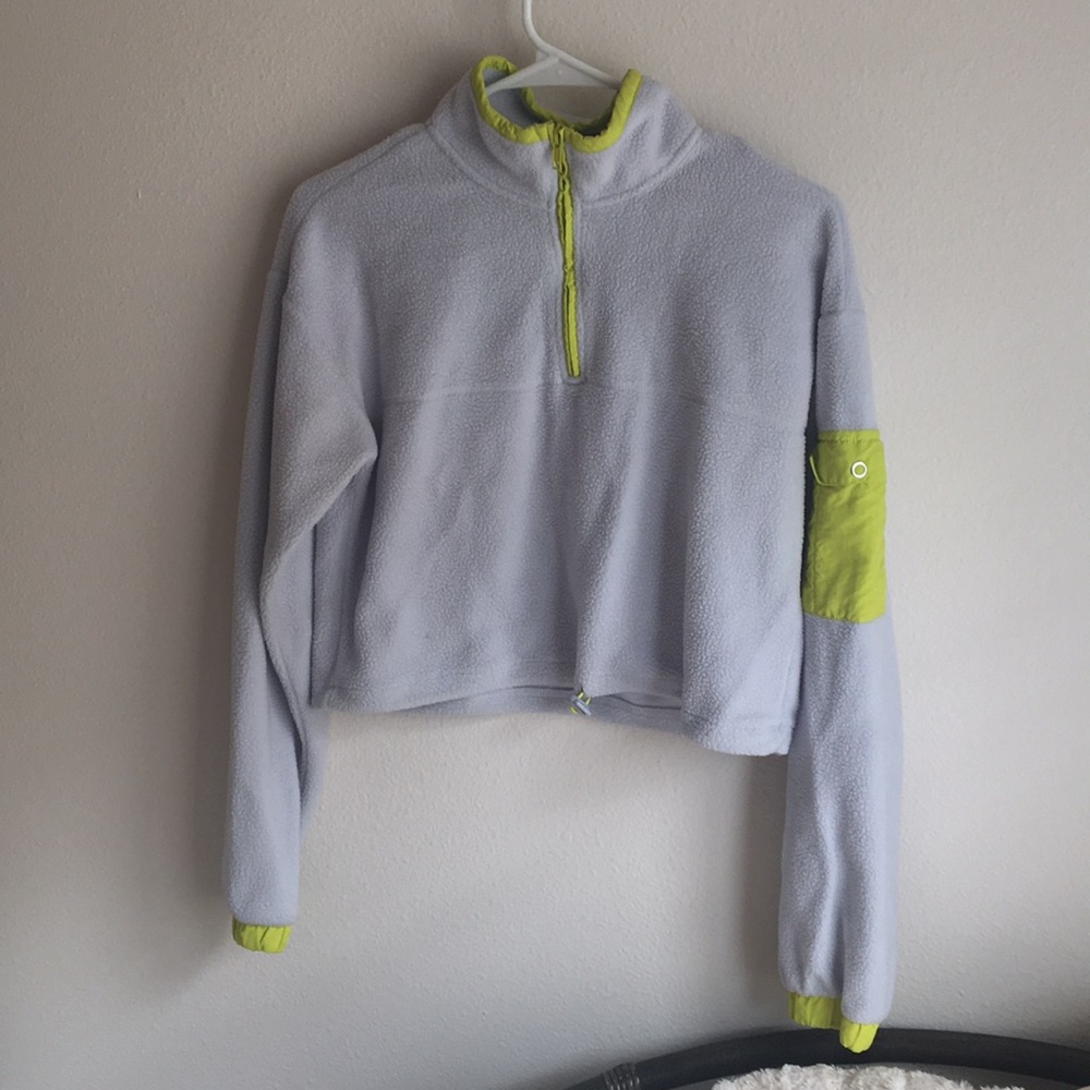 cropped fleece quarter zip